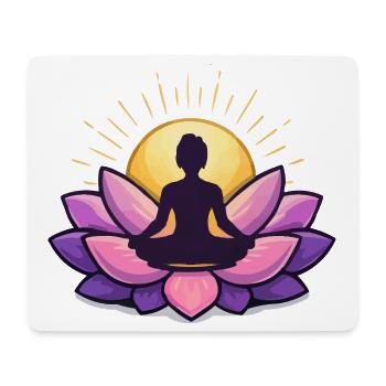 Sonnenaufgang Lotus Meditation - Mousepad (Querformat) - Weiß - Vorne