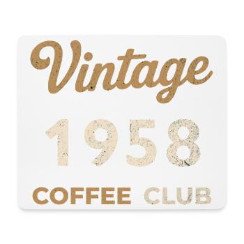 Vintage 1958 – Coffee Club Retro Geburtsjahr - Mousepad (Querformat) - Weiß - Vorne