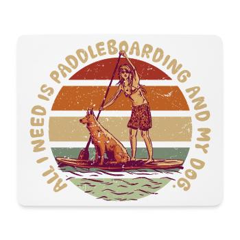 Paddle Up Paddle Paddle et mon chien - Tapis de souris (format paysage) - blanc - Devant