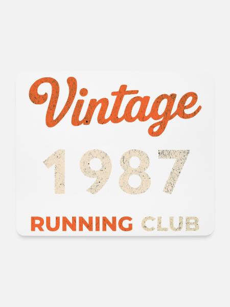 Vintage 1987 Running Club Geburtstag Geschenkidee - Mousepad (Querformat) - Weiß