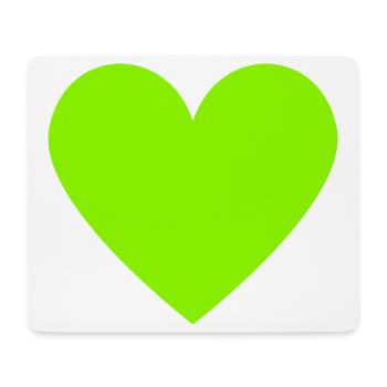 Neon Lime Herz grün retro - Mousepad (Querformat) - Weiß - Vorne