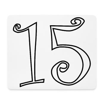 15. 15 ANS. 15e ANNIVERSAIRE. ANNIVERSAIRE 15 ANS. - Tapis de souris (format paysage) - blanc - Devant
