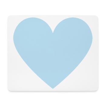 Pastellblaues Herzmotiv minimalistischer Look - Mousepad (Querformat) - Weiß - Vorne