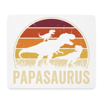 Papasaurus Papa Dinosaure Père Papa - Tapis de souris (format paysage) - blanc - Devant