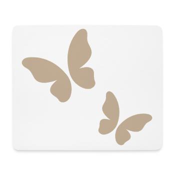 Motif papillon beige - Tapis de souris (format paysage) - blanc - Devant