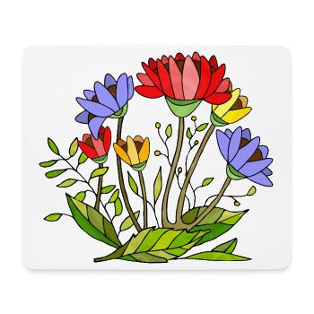 Fleur - Tapis de souris (format paysage) - blanc - Devant