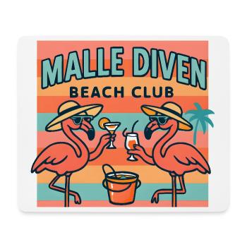 Malle Diven Beach Club Flamingo Mallorca Party  - Mousepad (Querformat) - Weiß - Vorne