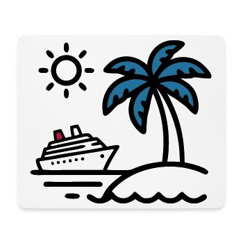 Vacances de Palm à Cruise Island - Tapis de souris (format paysage) - blanc - Devant