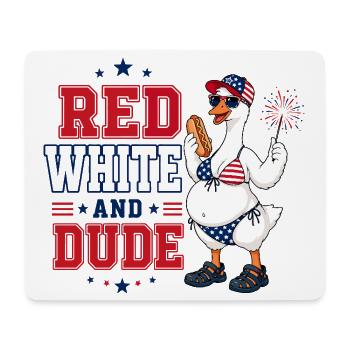 Oie Américaine 4 Juillet | Humour Red White And Du - Tapis de souris (format paysage) - blanc - Devant