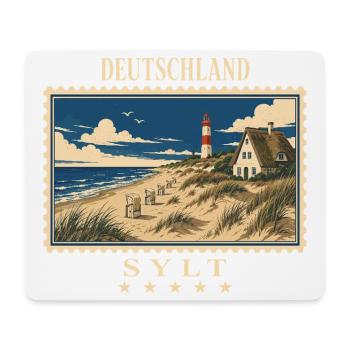 Deutschland Sylt Vintage Reisemarke - Mousepad (Querformat) - Weiß - Vorne