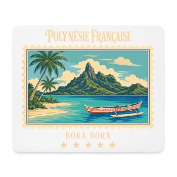 Polynesien Bora Bora Vintage Reisemarke - Mousepad (Querformat) - Weiß - Vorne