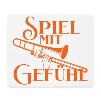 Posaune - Spiel mit Gefühl - Für Posaunisten - Mousepad (Querformat) - Weiß - Vorne