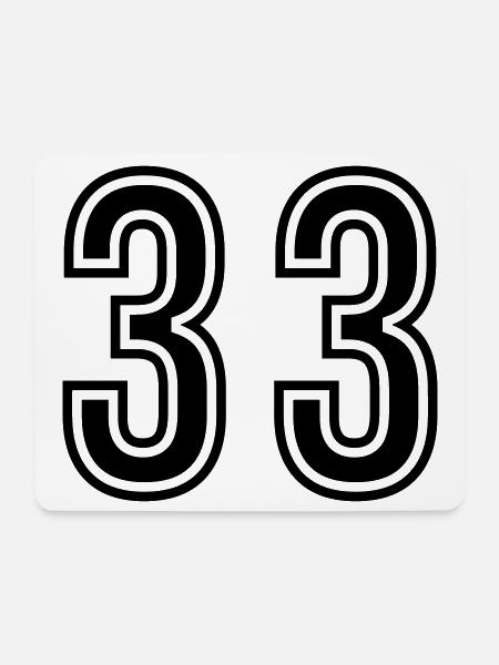 33 Numeron symboli - Hiirimatto (vaakamalli) - valkoinen