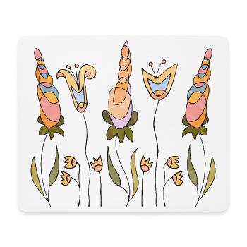 Fleur - Tapis de souris (format paysage) - blanc - Devant