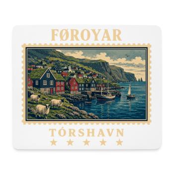 Färöer Tórshavn Vintage Reisemarke - Mousepad (Querformat) - Weiß - Vorne