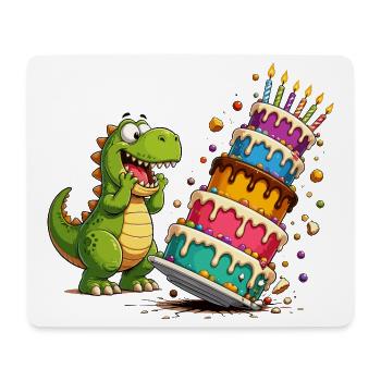 Dino Birthday Cake Parade - Mouse Pad (horizontal) - white - Front