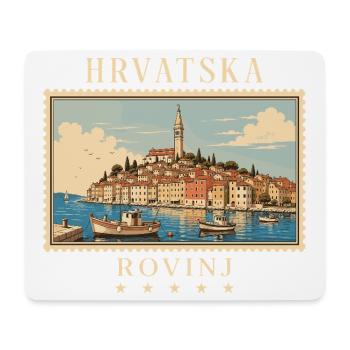 Kroatien Rovinj Vintage Reisemarke - Mousepad (Querformat) - Weiß - Vorne