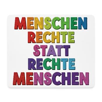 Menschenrechte statt rechte Menschen Statement - Mousepad (Querformat) - Weiß - Vorne