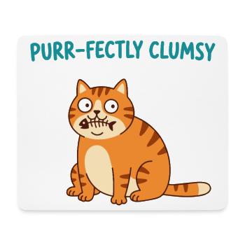 Purrfekt Ungeschickte Katze - Mousepad (Querformat) - Weiß - Vorne