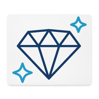 Blauer Diamant-Edelstein-Icon Symbol-Illustrationsdesign - Mousepad (Querformat) - Weiß - Vorne