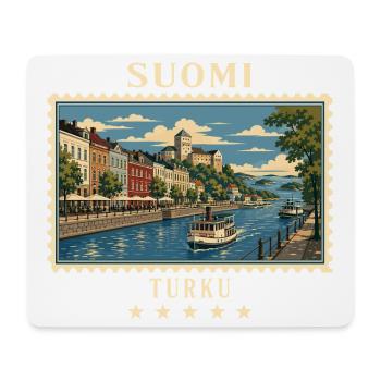 Finnland Turku Vintage Reisemarke - Mousepad (Querformat) - Weiß - Vorne