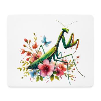 Mante religieuse - Tapis de souris (format paysage) - blanc - Devant