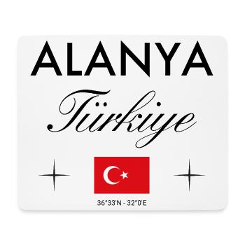 Alanya Türkei Koordinaten Reise Souvenir - Mousepad (Querformat) - Weiß - Vorne