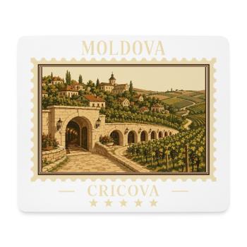 Moldau Cricova Vintage Reisemarke - Mousepad (Querformat) - Weiß - Vorne