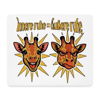 Innere Ruhe = Äußere Ruhe, Giraffenwitz - Mousepad (Querformat) - Weiß - Vorne