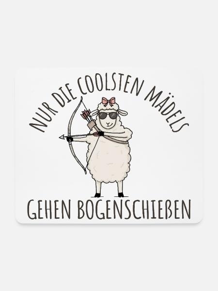 Bogensport Schaf Coole Mädels gehen Bogenschießen - Mousepad (Querformat) - Weiß