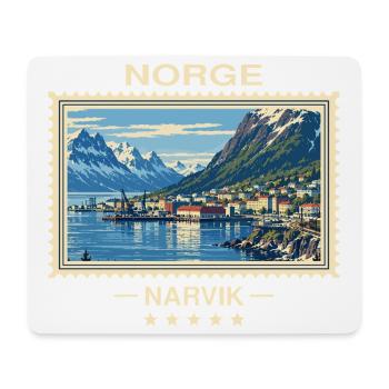 Norwegen Narvik Vintage Reisemarke - Mousepad (Querformat) - Weiß - Vorne