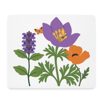 Mohn · Blumenstrauß · Gartenfreunde · Blumen - Mousepad (Querformat) - Weiß - Vorne
