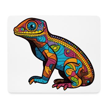 Psychedelische Mosaic-Echse - Mousepad (Querformat) - Weiß - Vorne