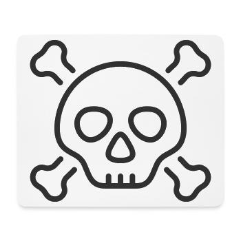 Totenkopf-und-Knochen-Linien-Symbol - Mousepad (Querformat) - Weiß - Vorne