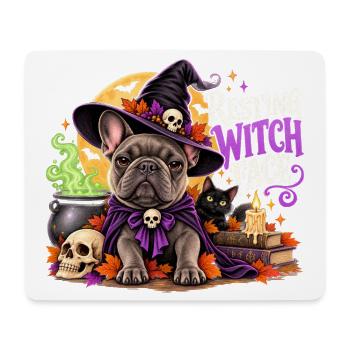  Resting Witch Face Französische Bulldogge Hexe - Mousepad (Querformat) - Weiß - Vorne