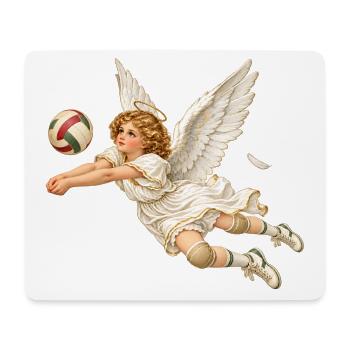 Volleyball Engel Weihnachten Geschenk Vintage - Mousepad (Querformat) - Weiß - Vorne