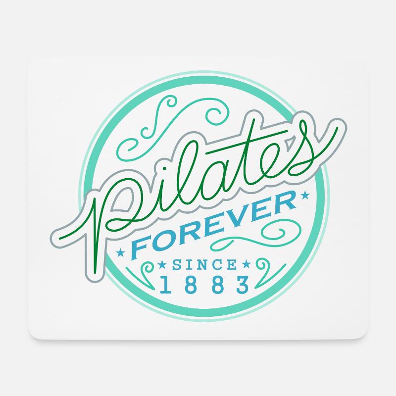 Pilates Forever Green Lightblue - Mousepad (Querformat) - Weiß