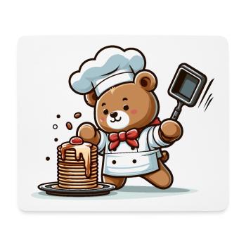 Pancakes vom Teddy - Mousepad (Querformat) - Weiß - Vorne