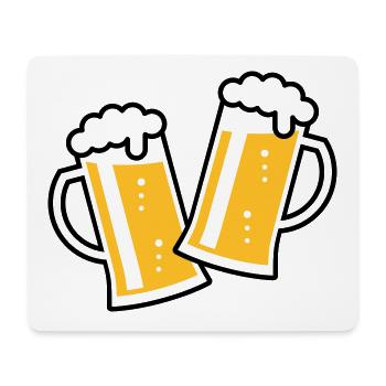 2 Toasting German Beer Steins (Cheers / 2C) - Mouse Pad (horizontal) - white - Front
