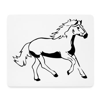 cheval - Tapis de souris (format paysage) - blanc - Devant
