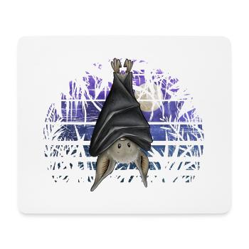 Lässige Gothic Fledermaus in dunkelblauer Vollmond - Mousepad (Querformat) - Weiß - Vorne