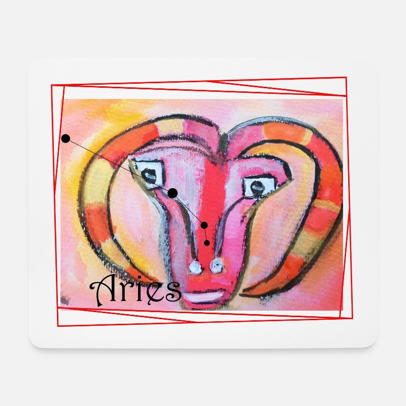 Widder Regenbogen Himmlische Kunst - Mousepad (Querformat) - Weiß