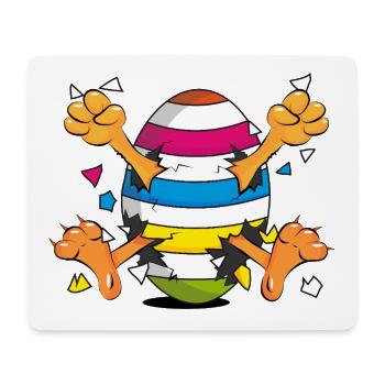 Funny Chick in Easter Egg Cartoon Motif - Mouse Pad (horizontal) - white - Front