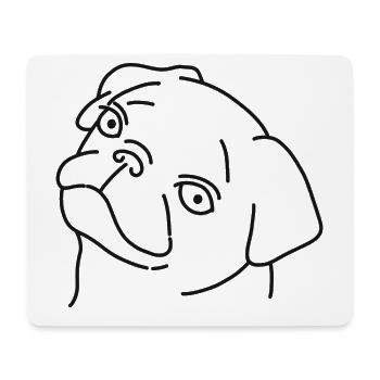 Mops - Mousepad (Querformat) - Weiß - Vorne