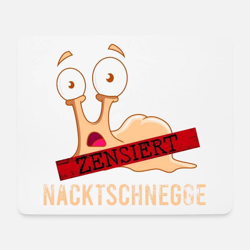 Nacktschnecke Sauna Wellness Schnecke zensiert - Mousepad (Querformat) - Weiß