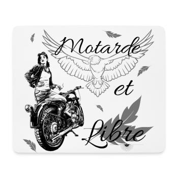 Motarde et Libre comme un aigle - Tapis de souris (format paysage) - blanc - Devant