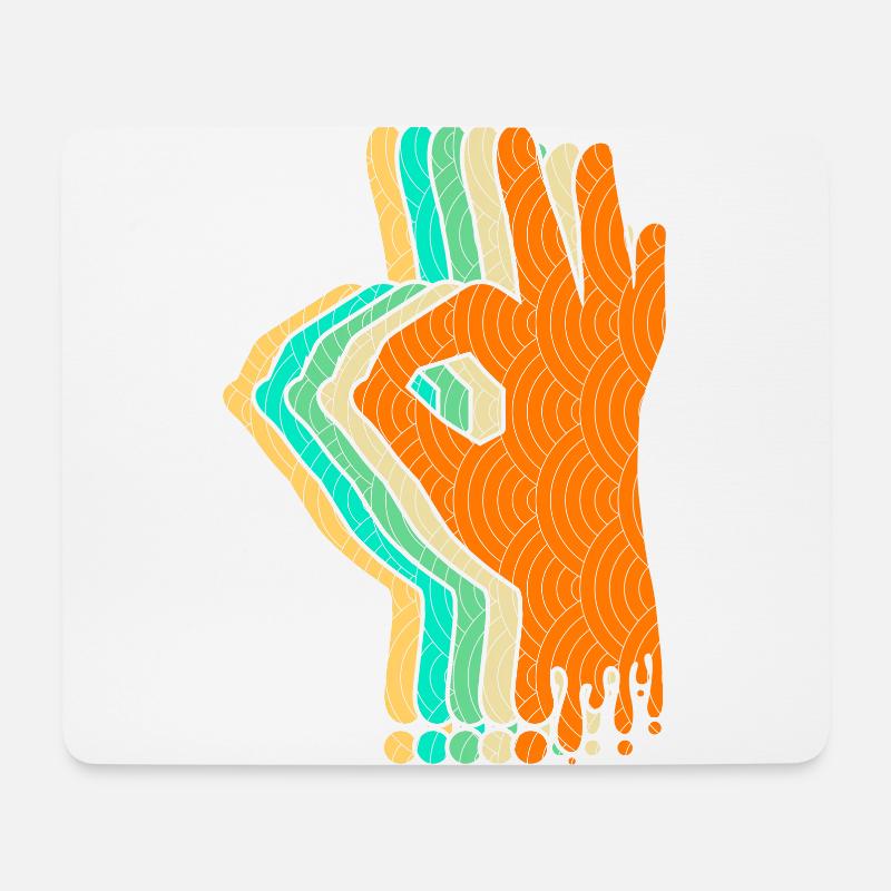 Taucherzeichen OK Hand Finger Zeichen Taucher - Mousepad (Querformat) - Weiß