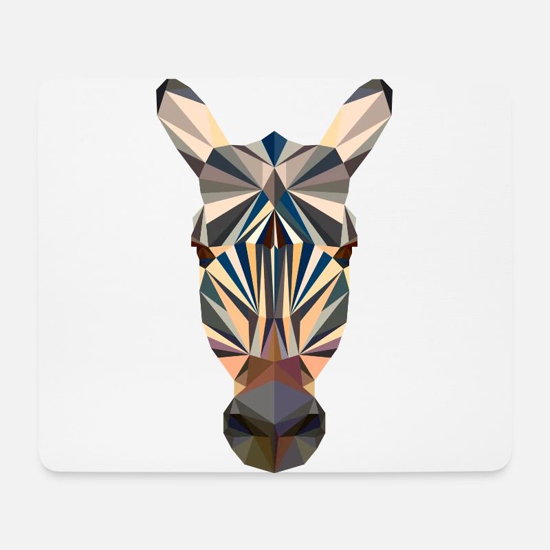 Polygon Zebra Esel Pferd Kunst Zeichnung - Mousepad (Querformat) - Weiß