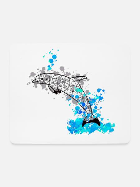 Dolphinn GeomeTRIX bunt - Mousepad (Querformat) - Weiß