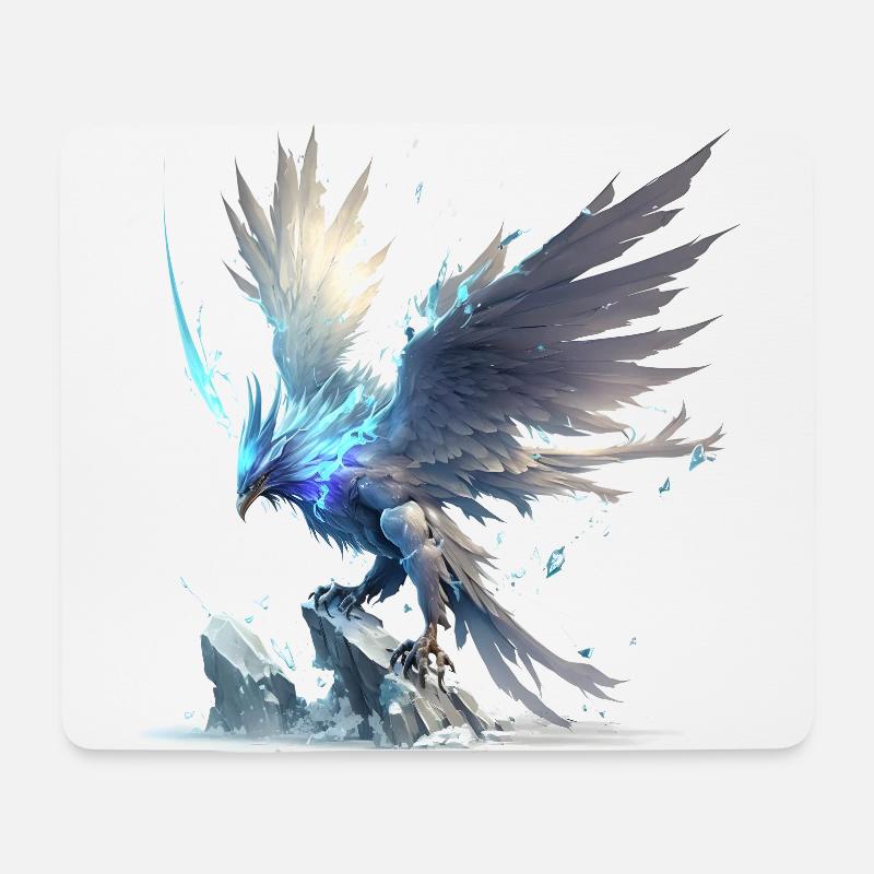 Eisphönix - Mousepad (Querformat) - Weiß